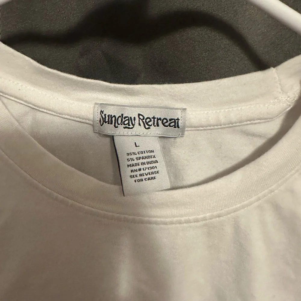 Simple Cropped White T-Shirt - Picture 3 of 3